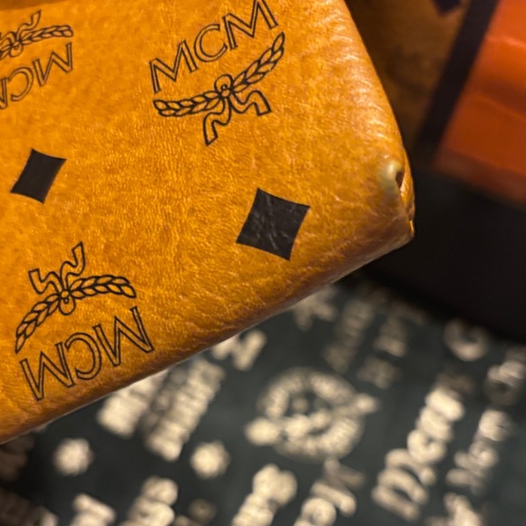 MCM Brown and Orange Tote with Pouch - Picture 7 of 17